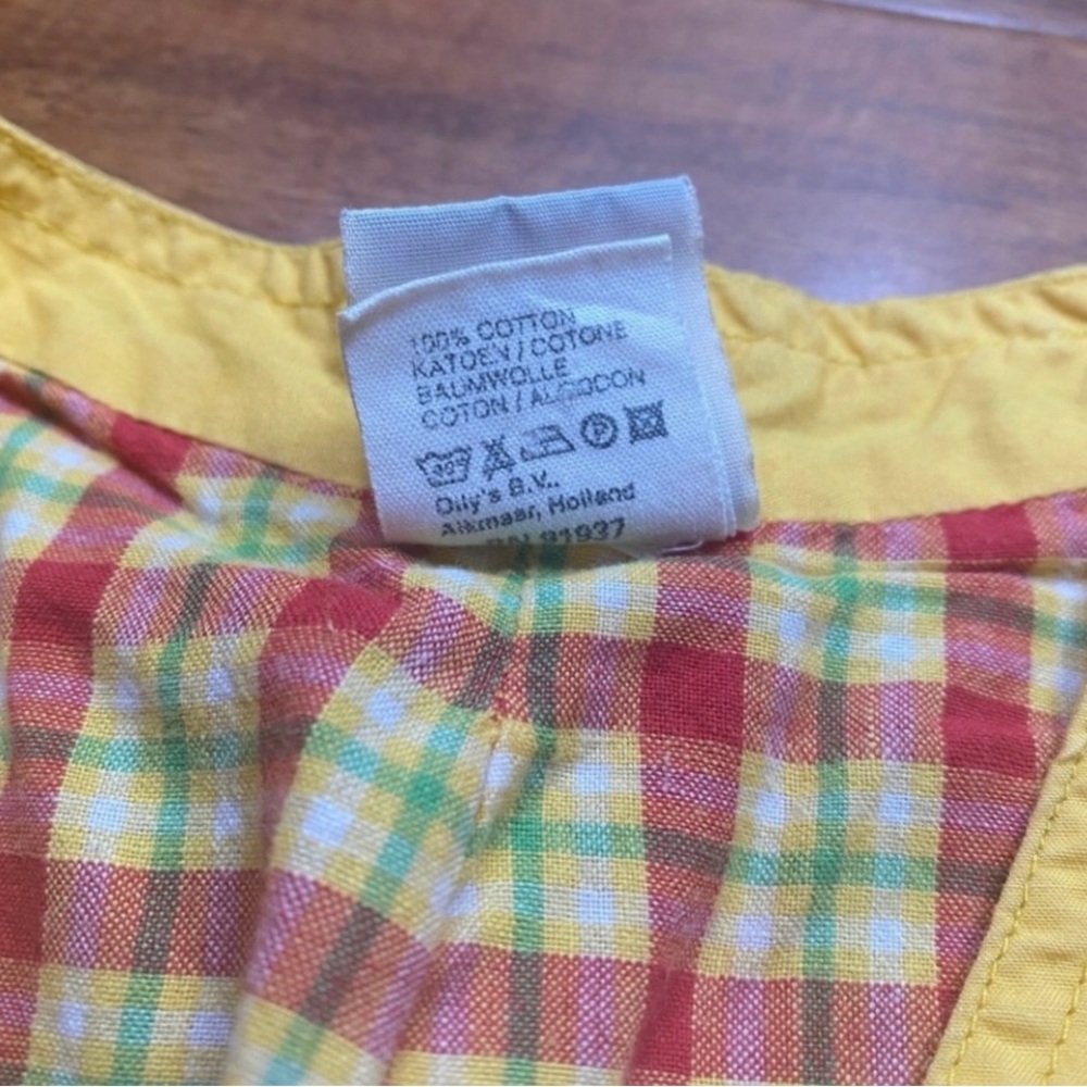 Vintage RARE Oilily Golden Yellow Embroidered Button Vest Waistcoat Size XL - Picture 14 of 16